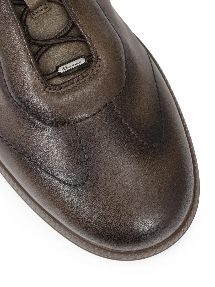Кеды кожаные SANTONI MBPG22109DKTTOILE81 Коричневый  Фото 5