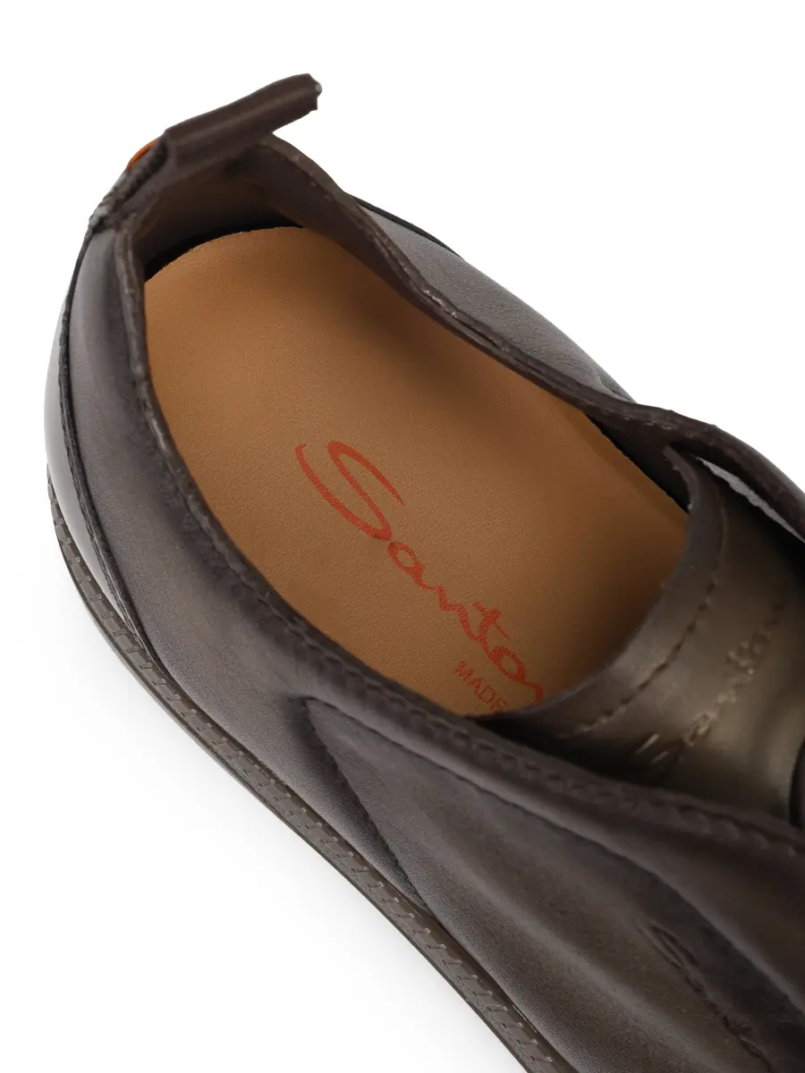 Кеды кожаные SANTONI MBPG22109DKTTOILE81 Коричневый  Фото 6