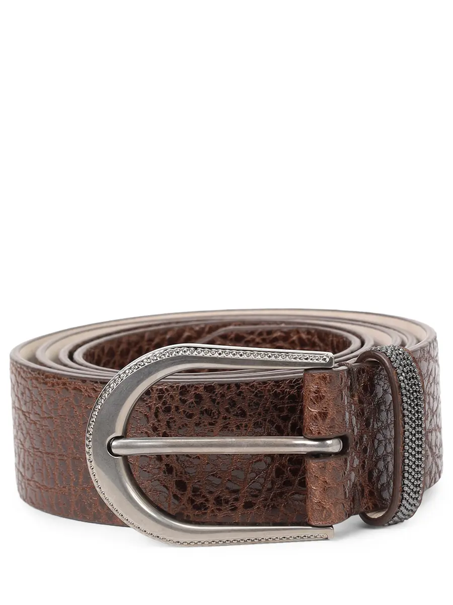 Ремень кожаный BRUNELLO CUCINELLI M0JUMC31G C7891 Коричневый 