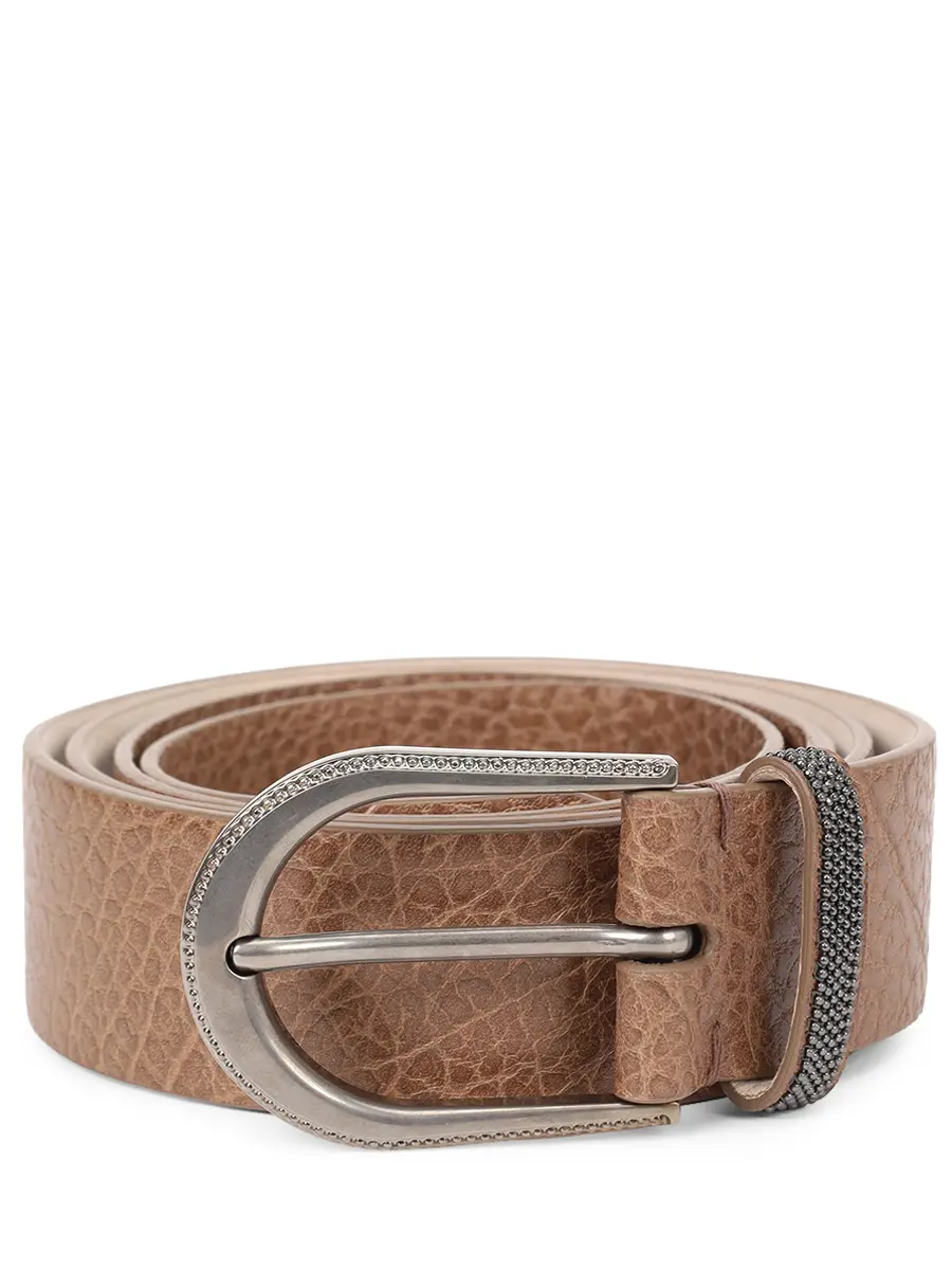 Ремень кожаный BRUNELLO CUCINELLI M0JUMC31G C7495 Коричневый 