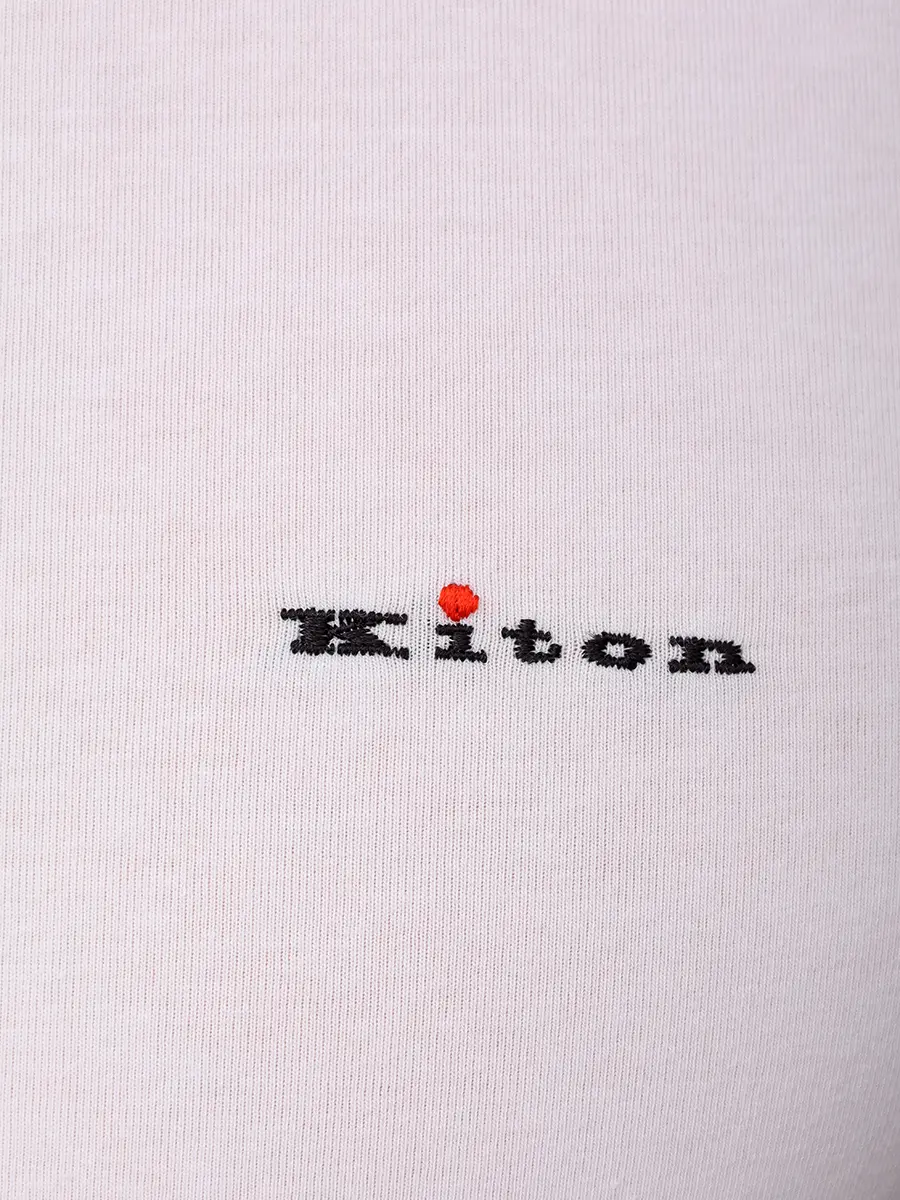 Футболка хлопковая KITON UNWM008K0727H01000 Белый  Фото 6