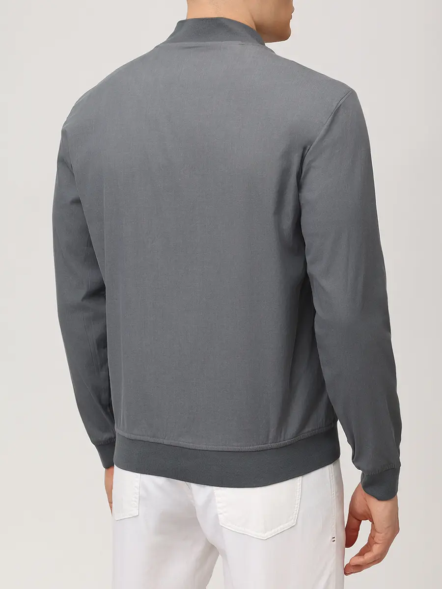 Бомбер хлопковый KITON UGO001H0969702000 Серый  Фото 3