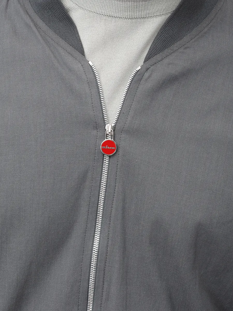 Бомбер хлопковый KITON UGO001H0969702000 Серый  Фото 5
