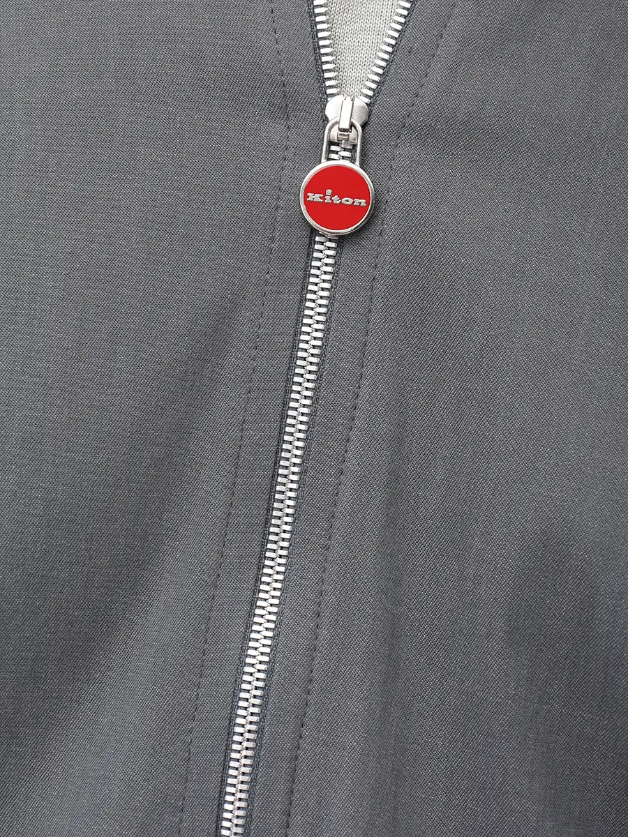 Бомбер хлопковый KITON UGO001H0969702000 Серый  Фото 6