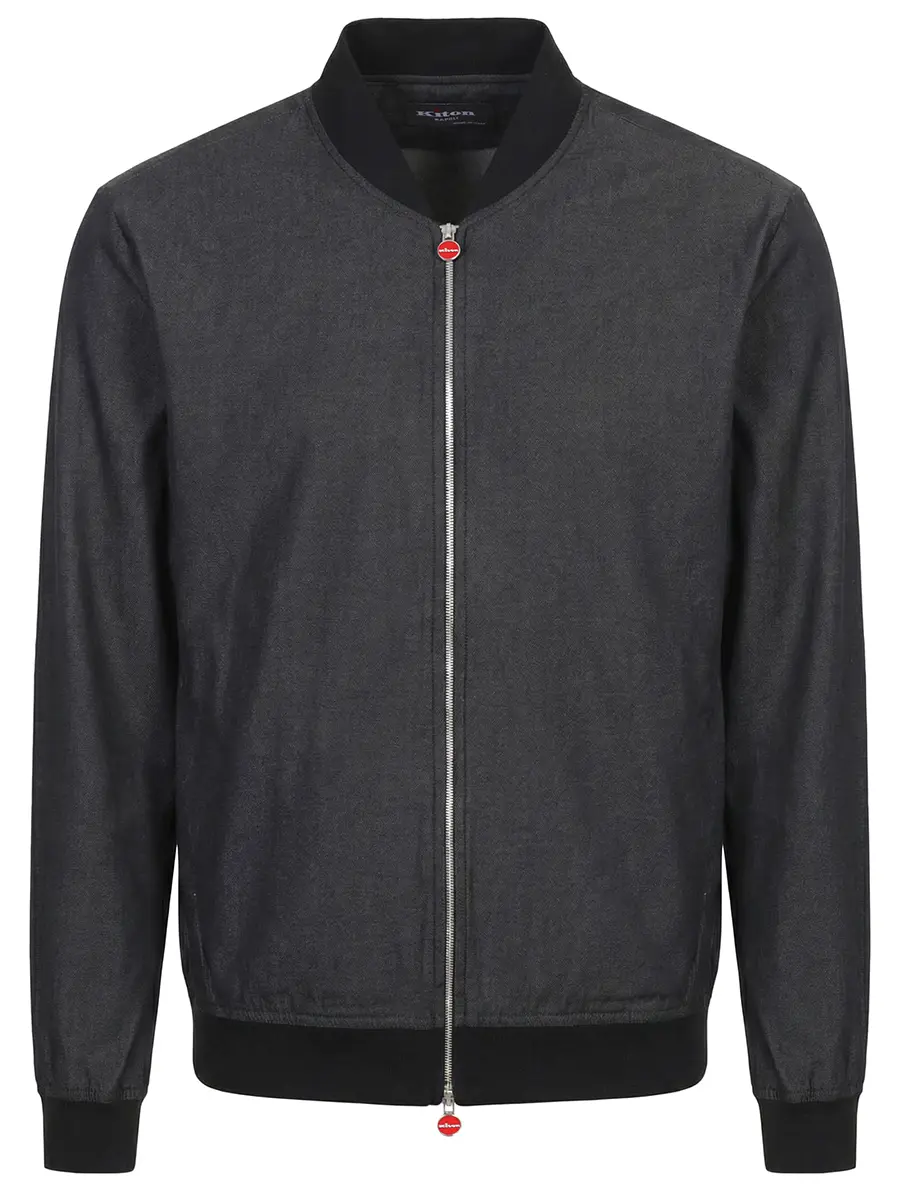 Бомбер хлопковый KITON UGO001H0969701000 Черный 