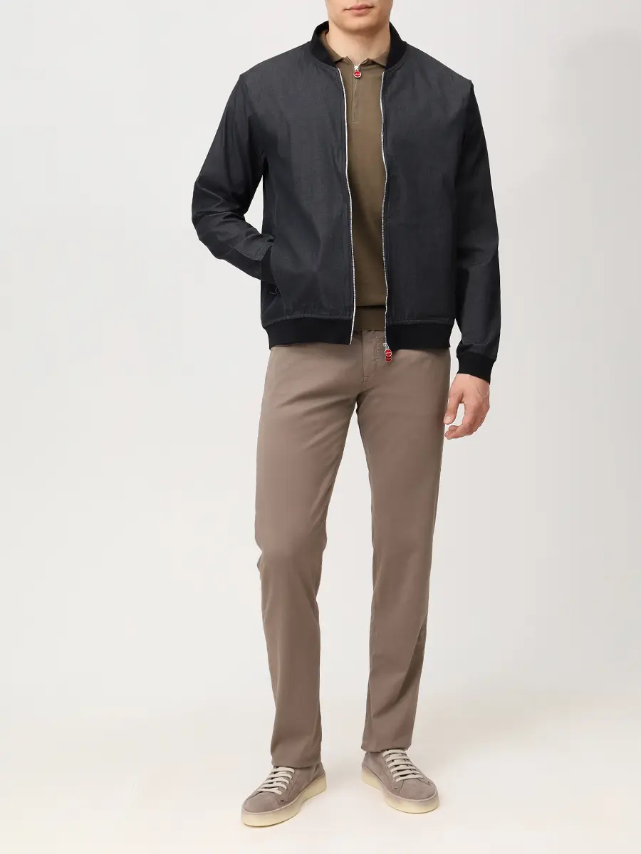Бомбер хлопковый KITON UGO001H0969701000 Черный  Фото 2