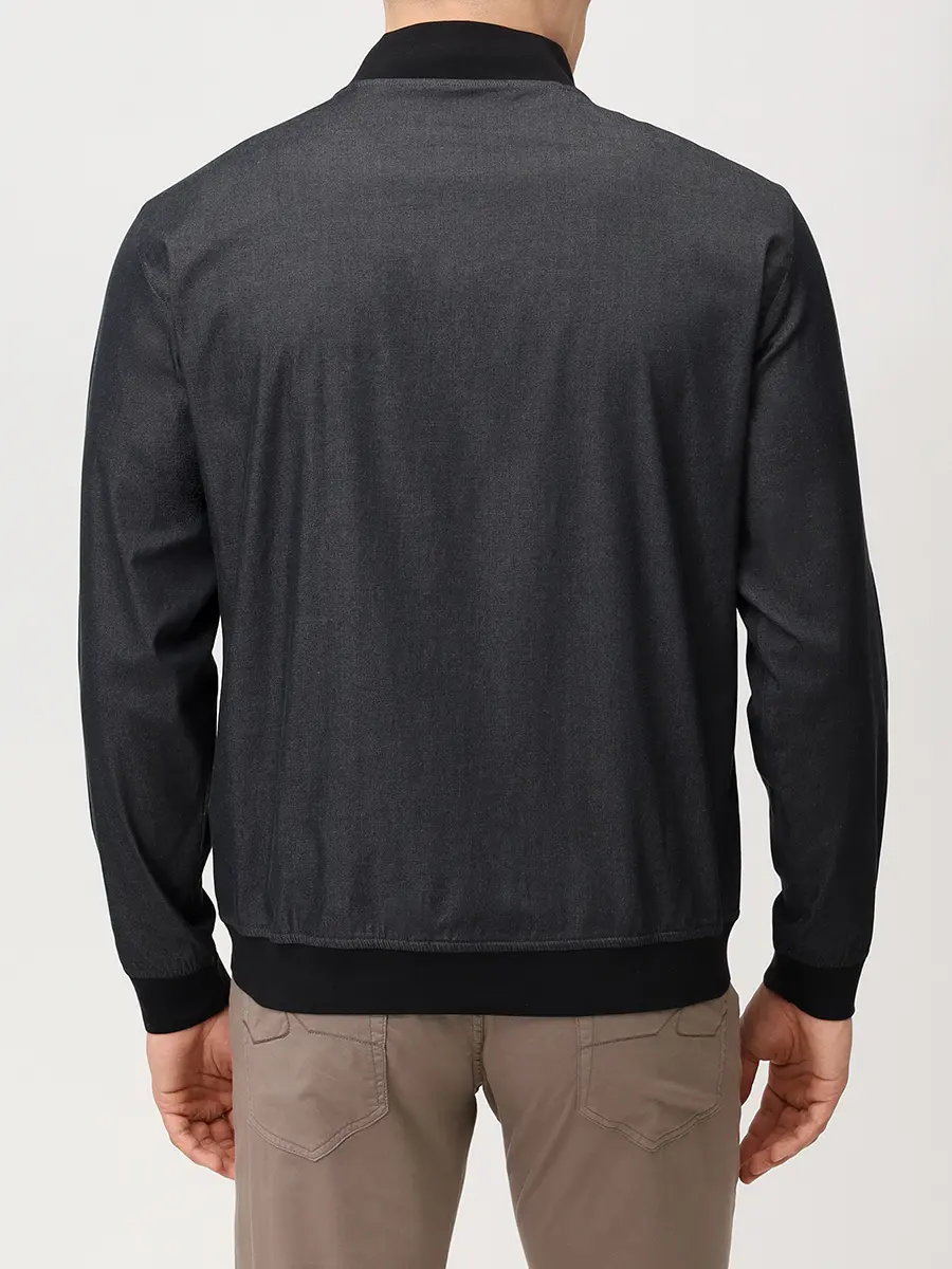 Бомбер хлопковый KITON UGO001H0969701000 Черный  Фото 3