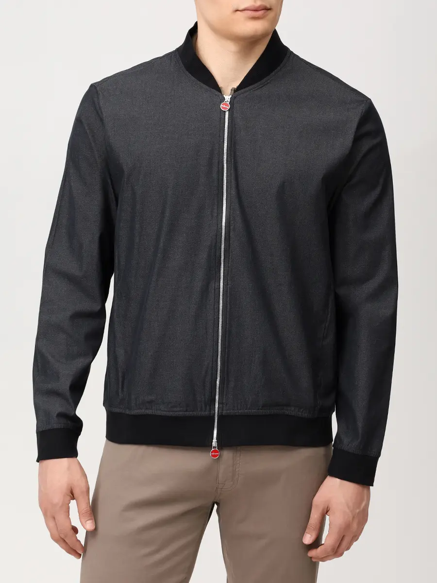 Бомбер хлопковый KITON UGO001H0969701000 Черный  Фото 4