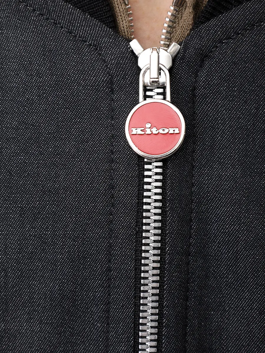 Бомбер хлопковый KITON UGO001H0969701000 Черный  Фото 6