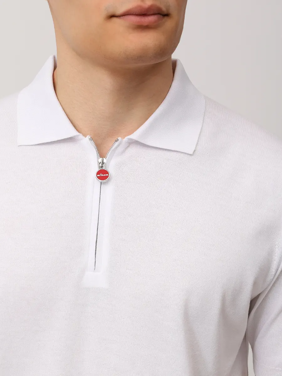 Поло хлопковое KITON UMKX33Z40C018 Белый  Фото 5