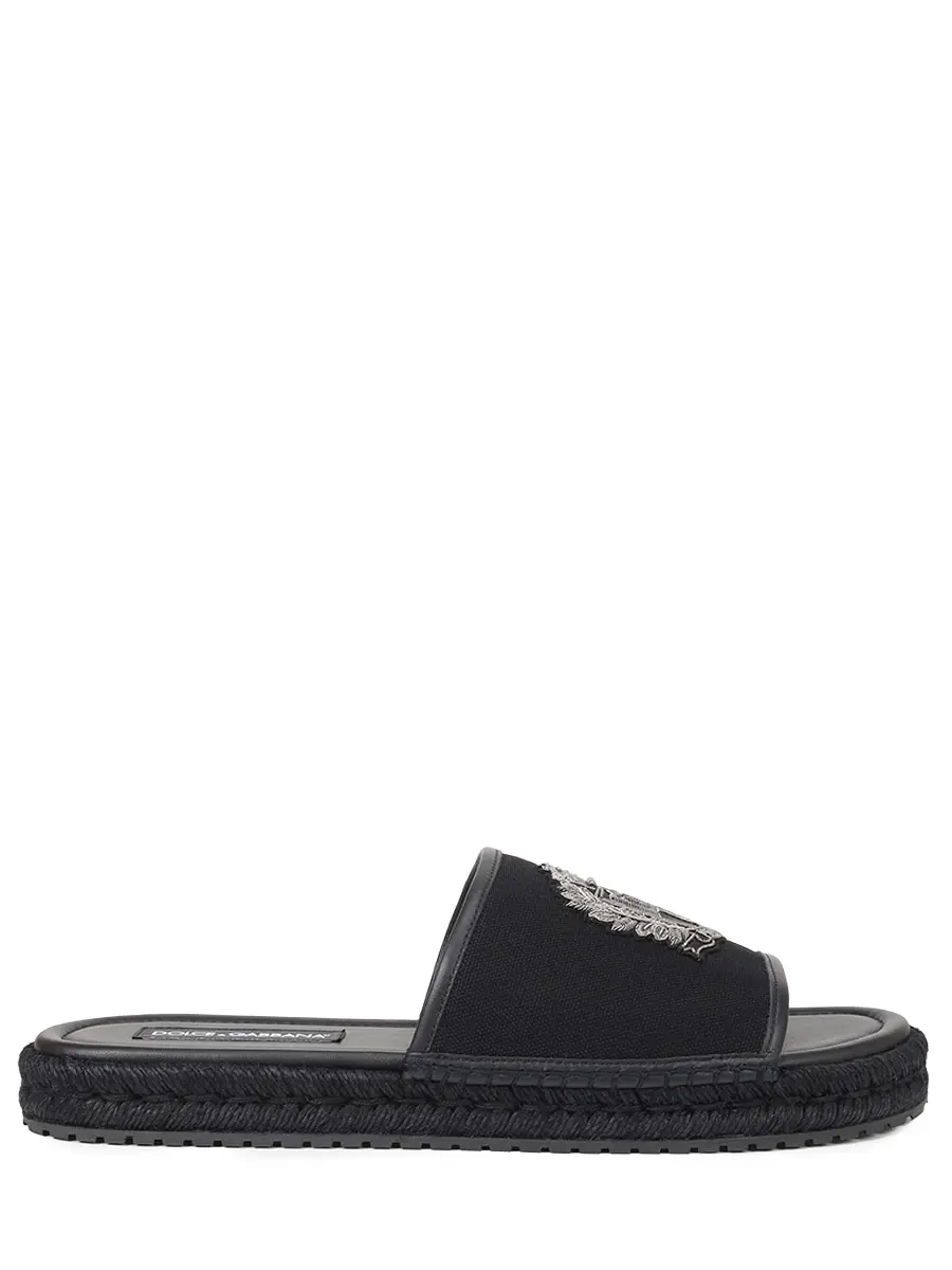 Шлепанцы комбинированные DOLCE & GABBANA A80566 A0092 8B956 Черный 