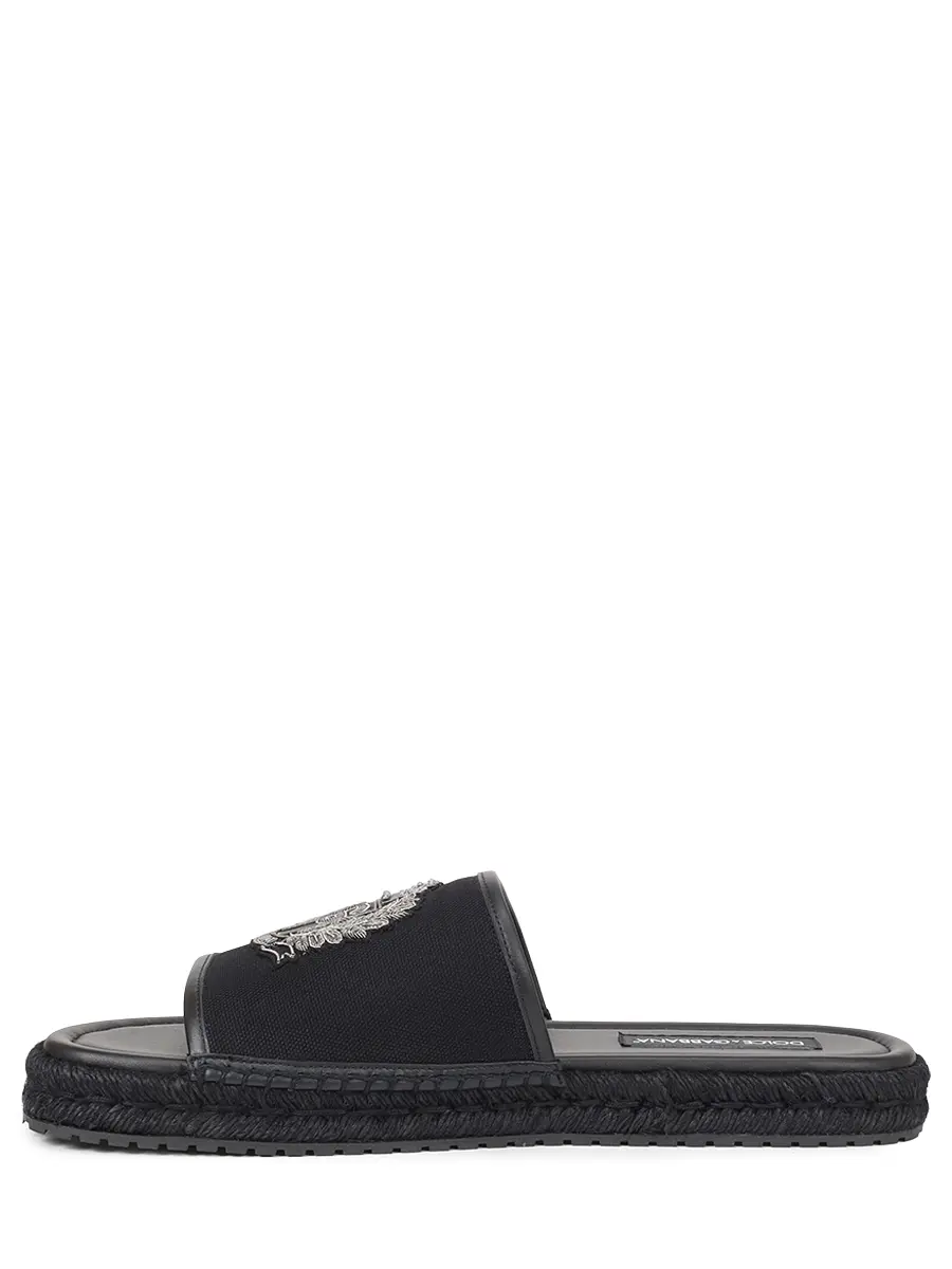 Шлепанцы комбинированные DOLCE & GABBANA A80566 A0092 8B956 Черный  Фото 3
