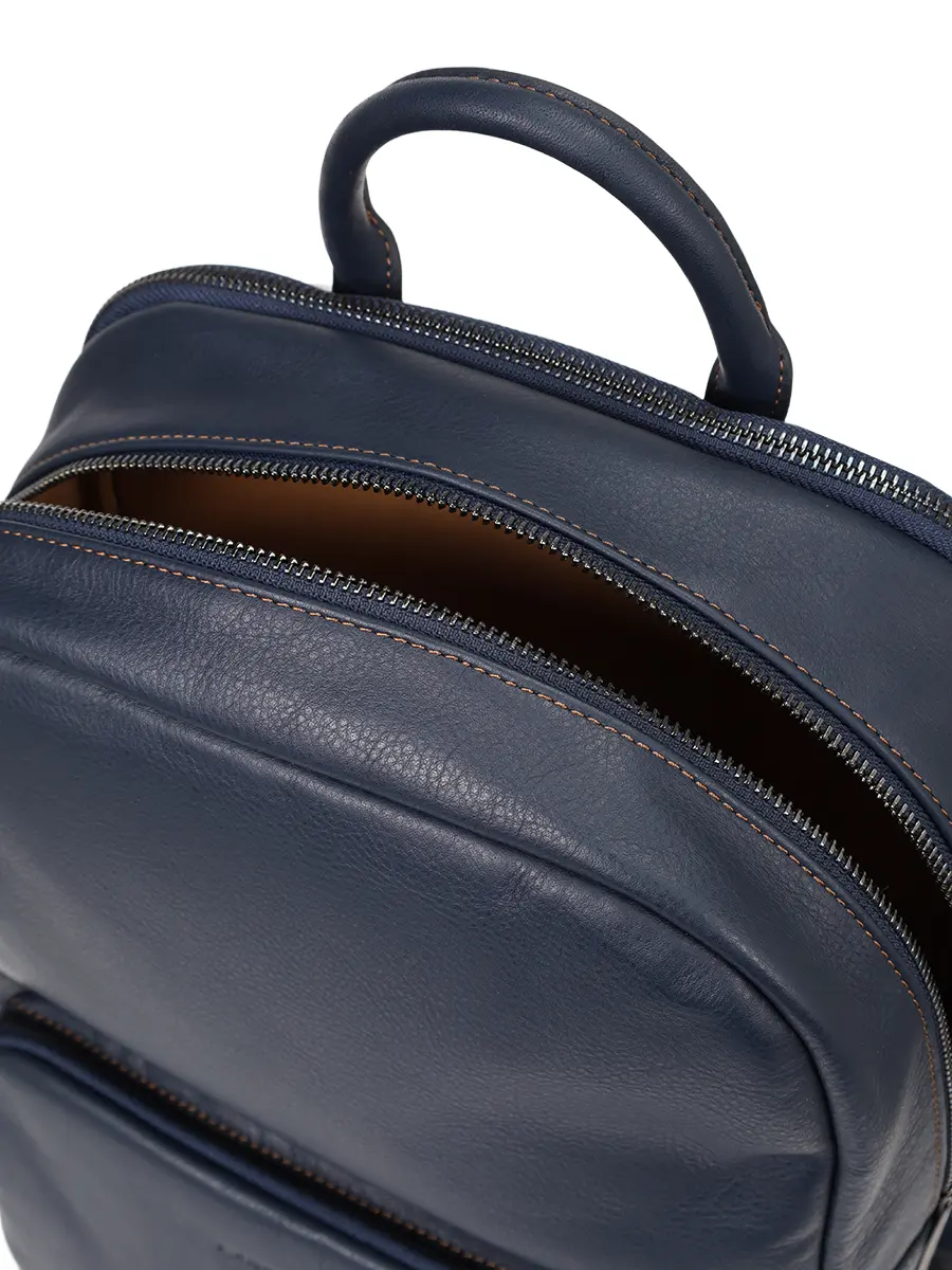 Рюкзак кожаный LANCASTER 320-34-BLEUF_CAMEL Темно - Синий  Фото 4