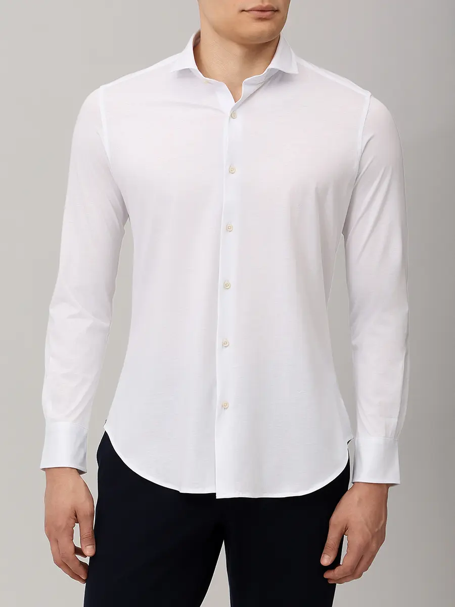 Рубашка Slim Fit хлопковая PAUL TAYLOR PT7CA A036 001 Белый  Фото 4