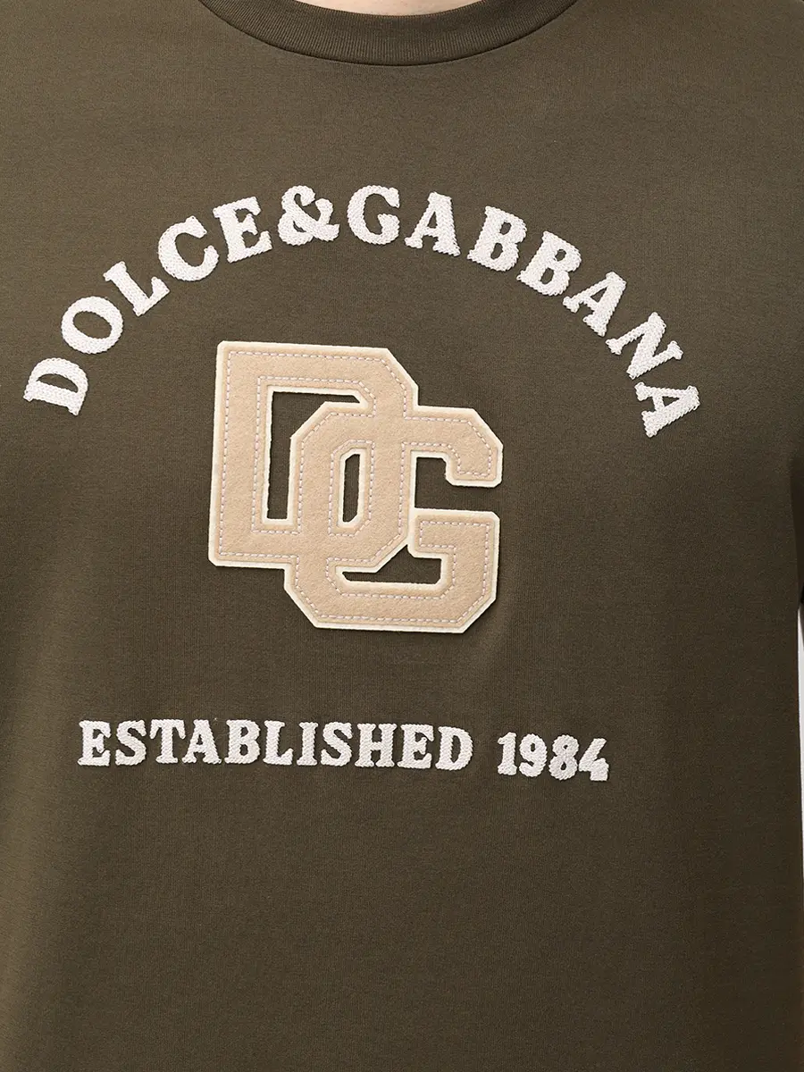 Футболка хлопковая DOLCE & GABBANA G8RN8Z G7PPA N4816 Зеленый  Фото 5