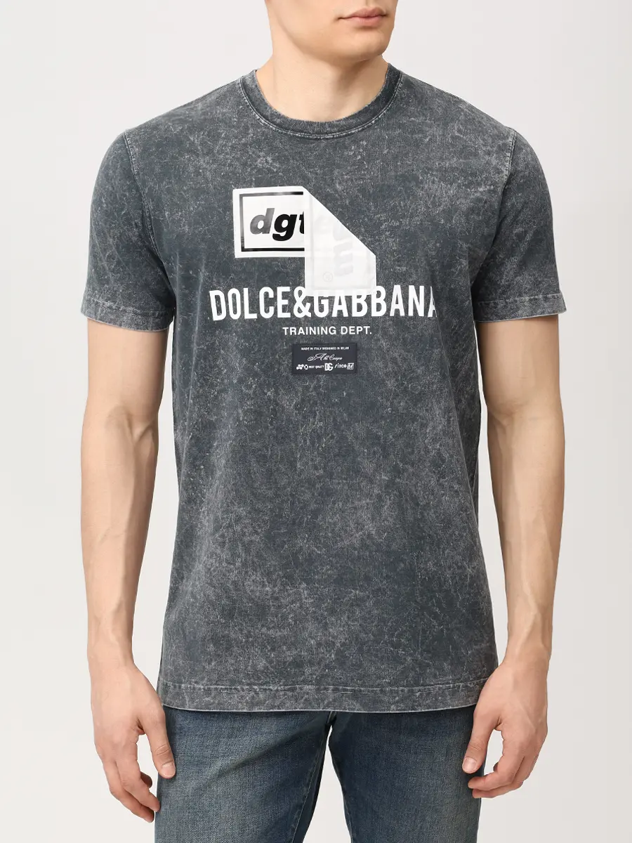 Футболка хлопковая DOLCE & GABBANA G8RN8T G7POI N0000 Серый  Фото 4