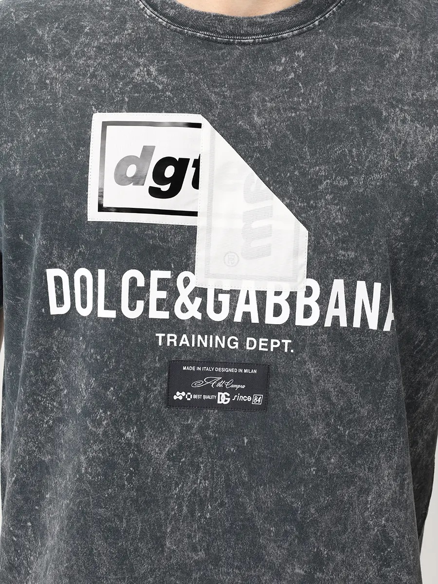 Футболка хлопковая DOLCE & GABBANA G8RN8T G7POI N0000 Серый  Фото 5
