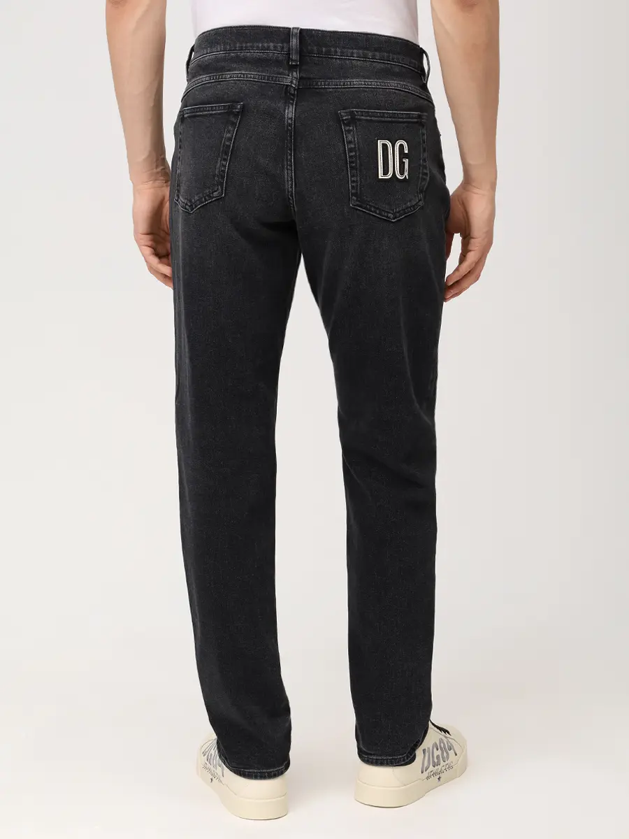 Джинсы Regular Fit хлопковые DOLCE & GABBANA GYJCCZ G8OV9 S9001 reg Темно Серый  Фото 3
