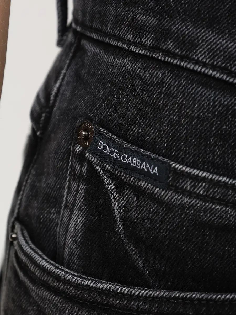Джинсы Regular Fit хлопковые DOLCE & GABBANA GYJCCZ G8OV9 S9001 reg Темно Серый  Фото 6