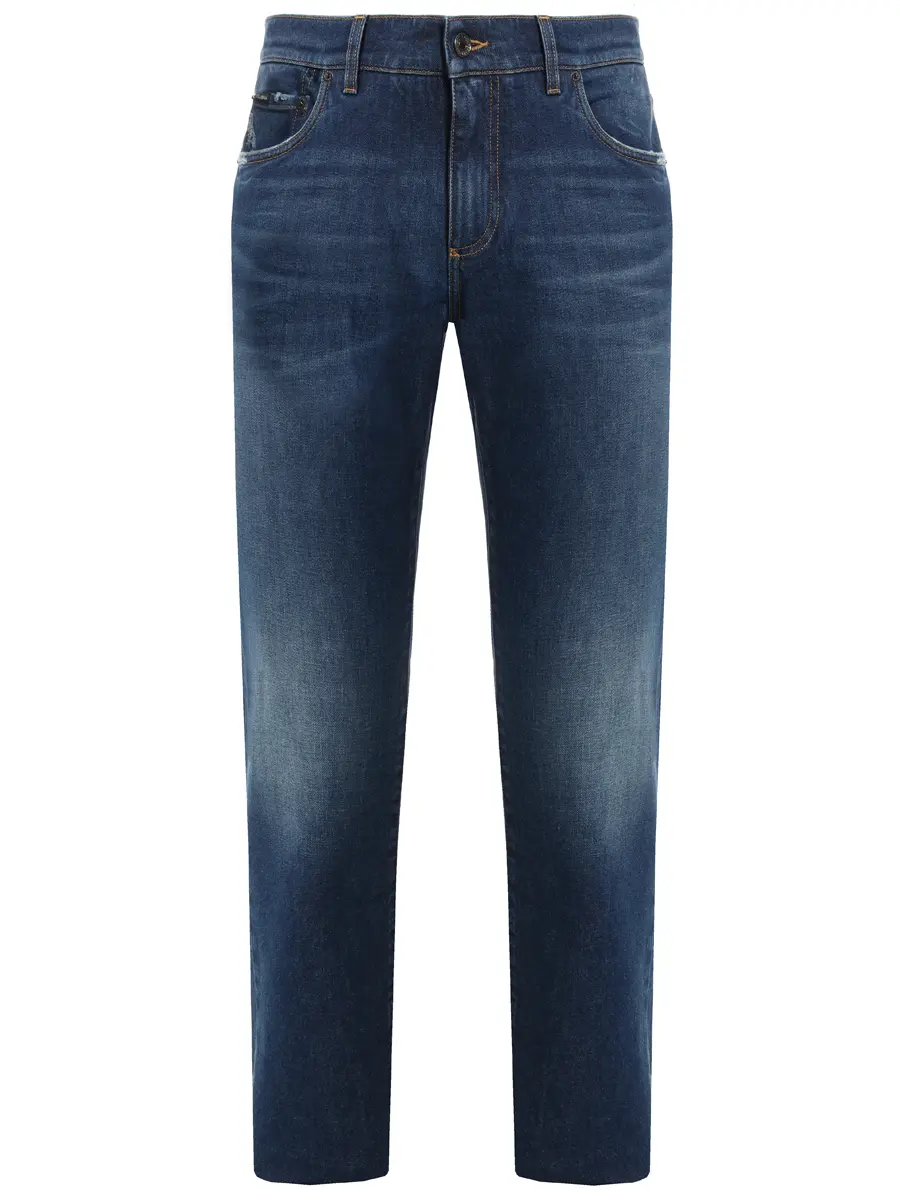 Джинсы Slim Fit хлопковые DOLCE & GABBANA GY07CZ G8KF4 S9001 slim Темно Синий 