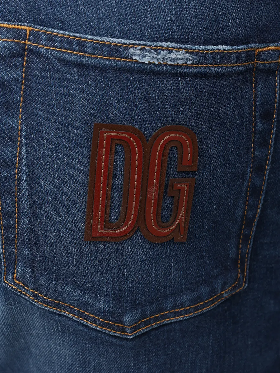 Джинсы Slim Fit хлопковые DOLCE & GABBANA GY07CZ G8KF4 S9001 slim Темно Синий  Фото 6