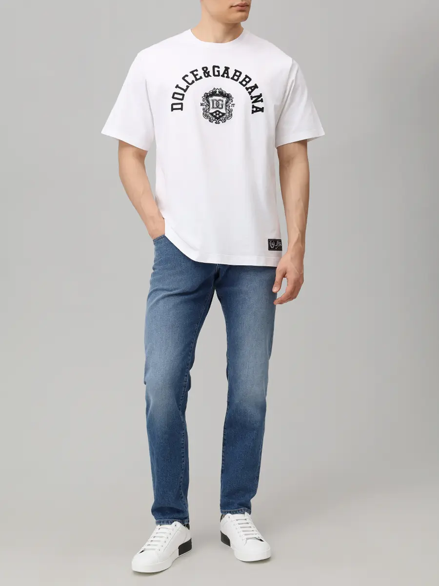 Джинсы Slim Fit хлопковые DOLCE & GABBANA GY07CD G8OZ1 S9001 slim Голубой  Фото 2