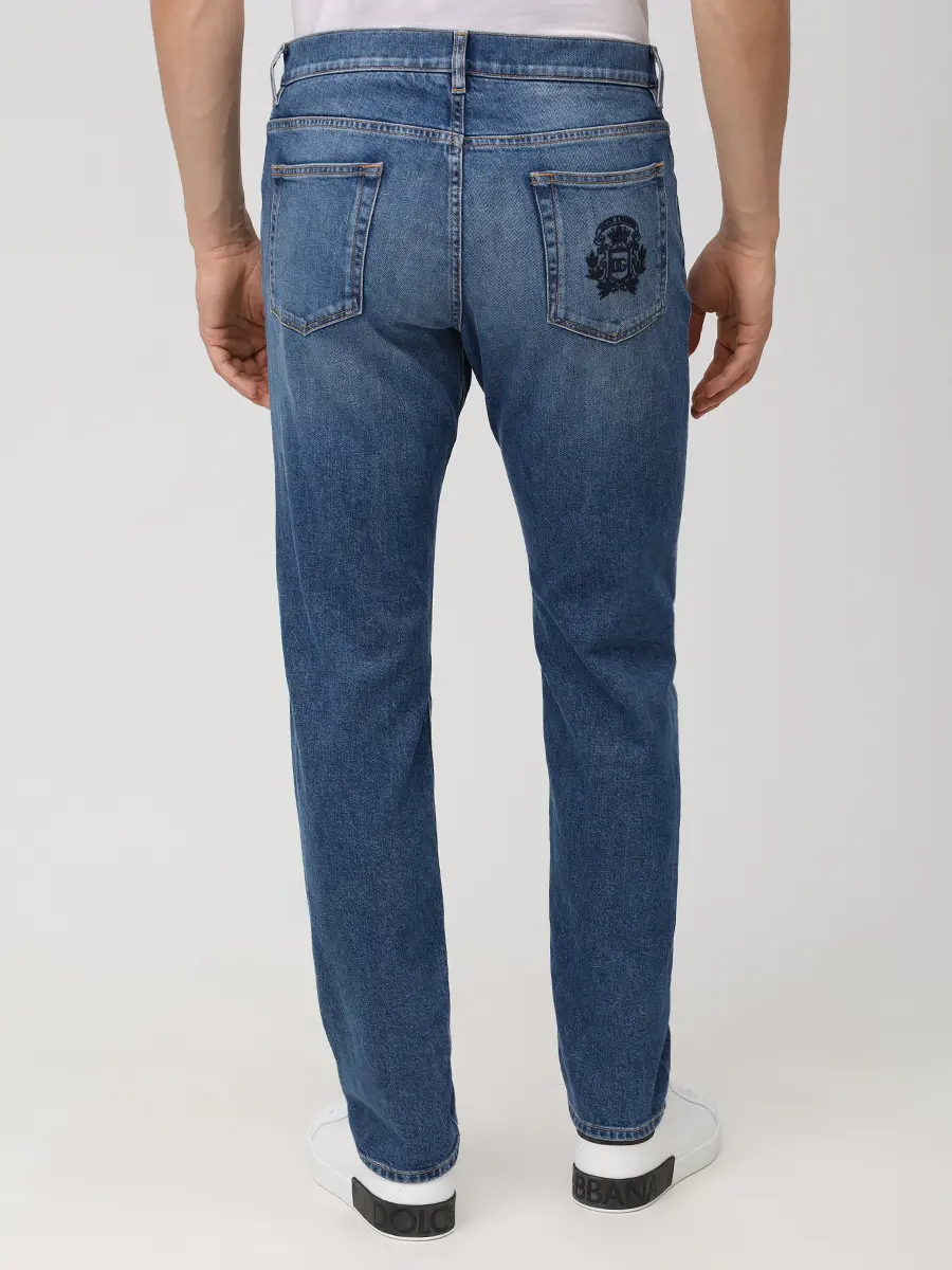Джинсы Slim Fit хлопковые DOLCE & GABBANA GY07CD G8OZ1 S9001 slim Голубой  Фото 3