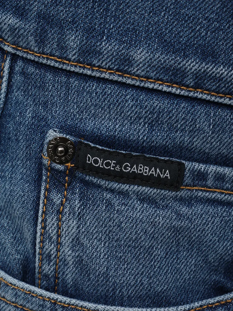 Джинсы Slim Fit хлопковые DOLCE & GABBANA GY07CD G8OZ1 S9001 slim Голубой  Фото 6
