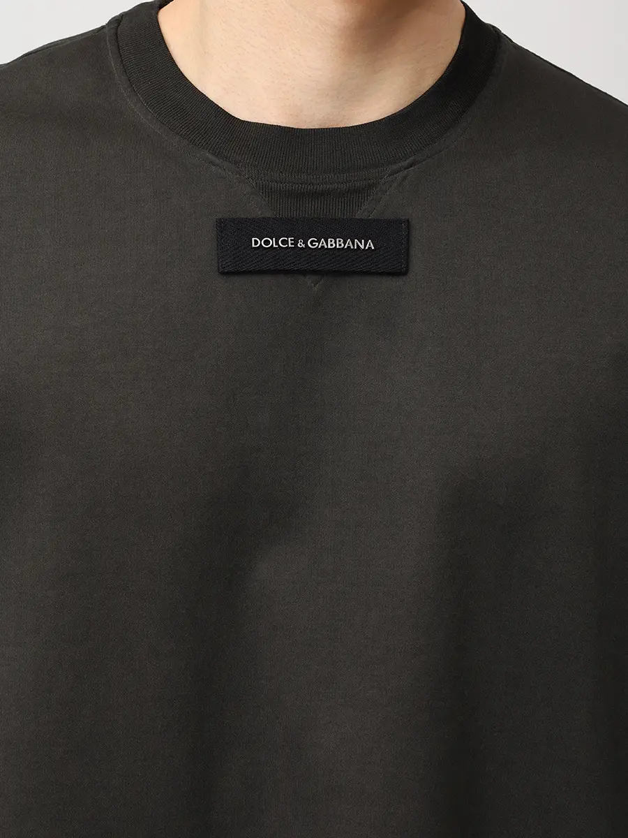 Футболка хлопковая DOLCE & GABBANA G8TJ6T G7PPQ N0000 Темно Серый  Фото 5