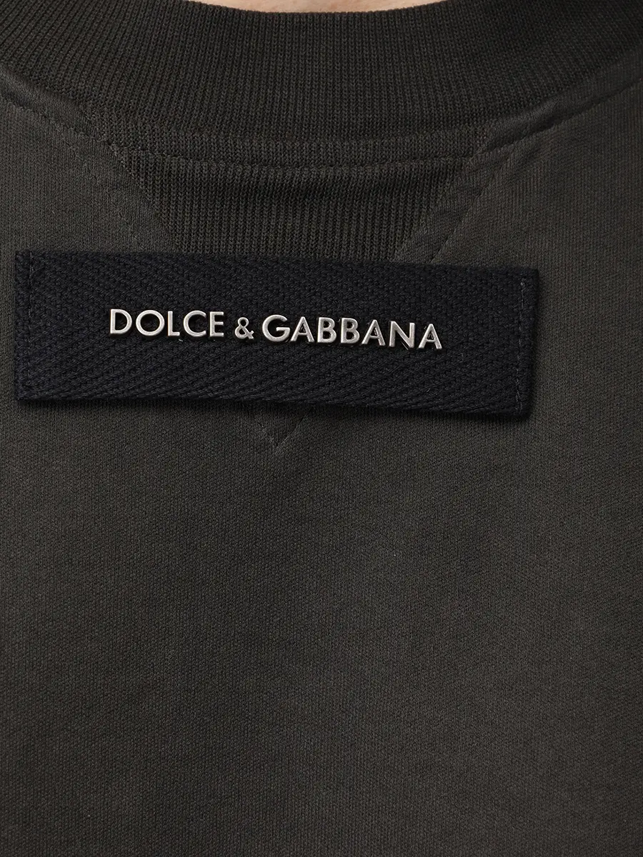 Футболка хлопковая DOLCE & GABBANA G8TJ6T G7PPQ N0000 Темно Серый  Фото 6