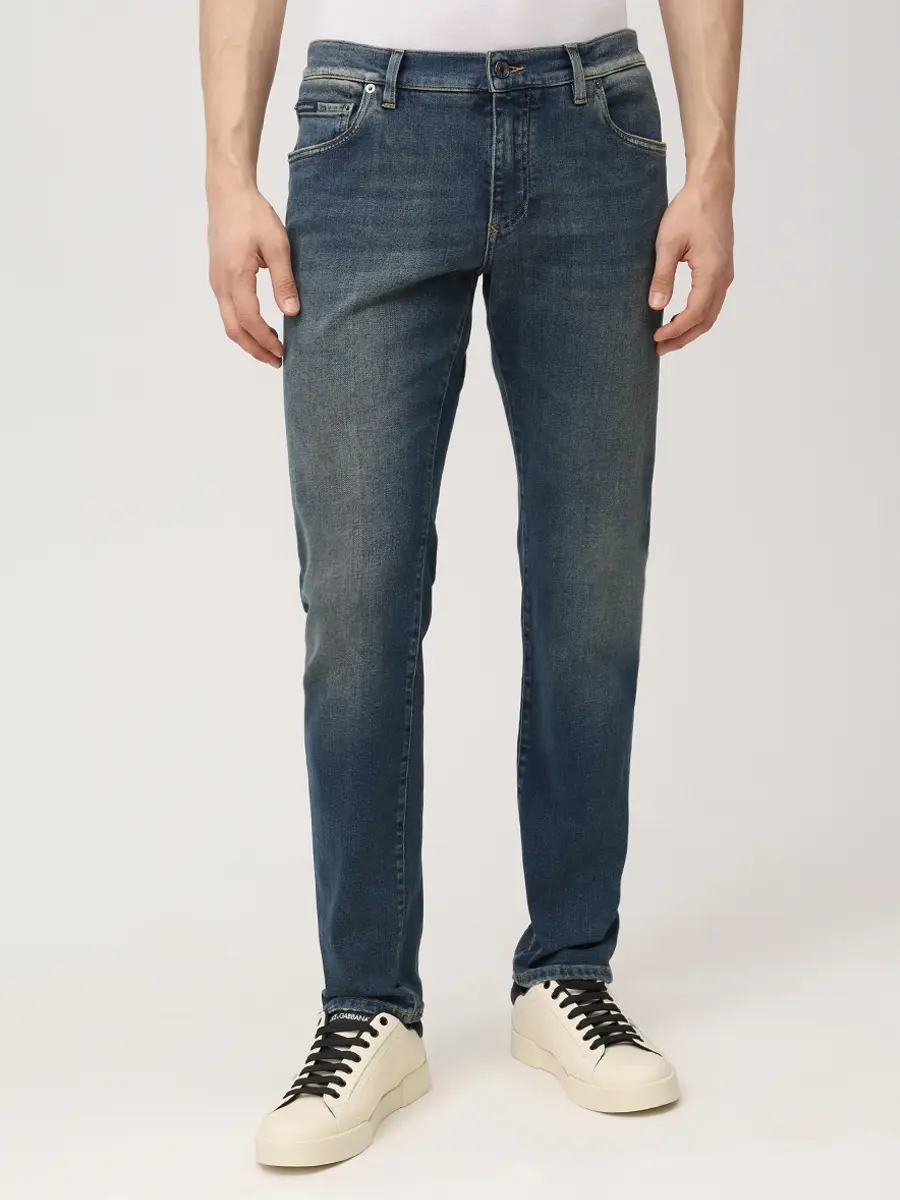 Джинсы Slim Fit хлопковые DOLCE & GABBANA GY07CD G8GW9 S9001 slim Синий  Фото 4