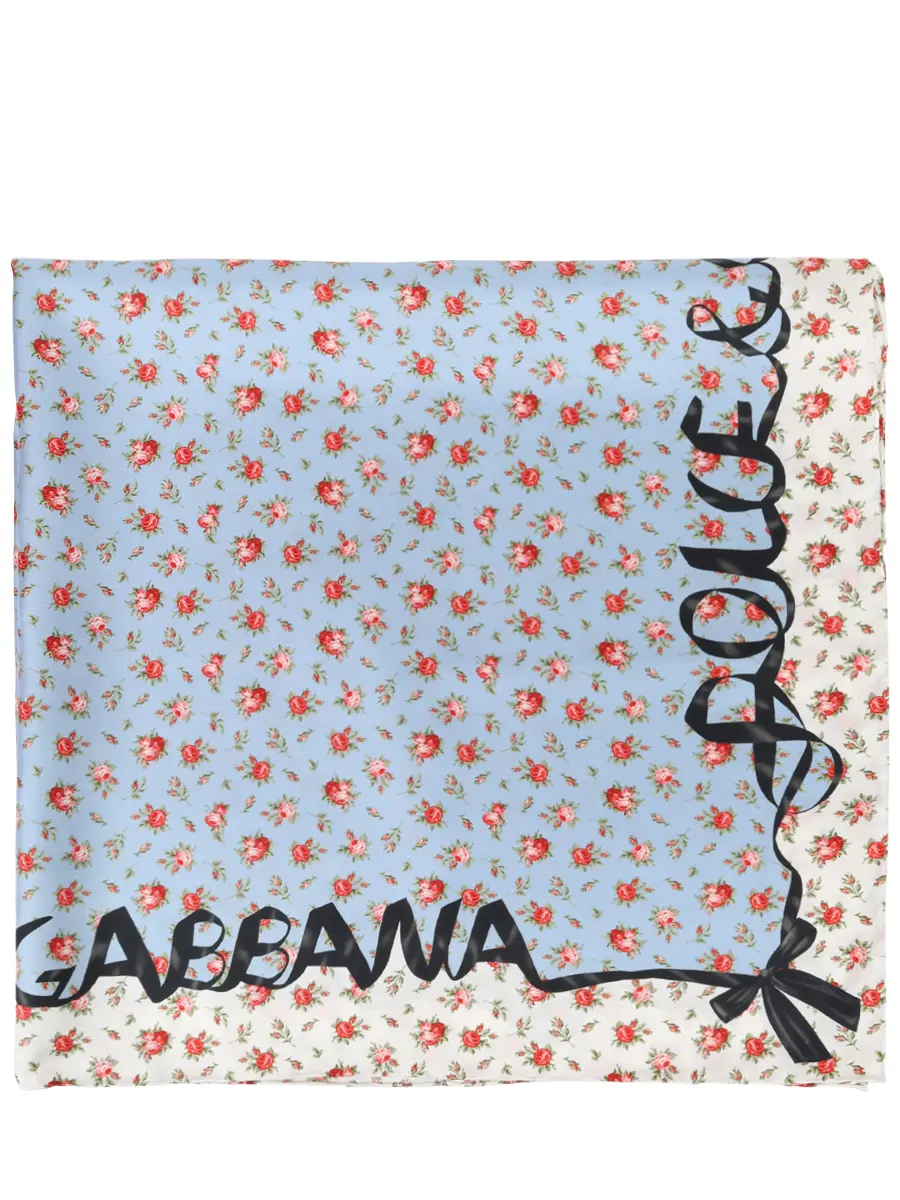 Платок шелковый DOLCE & GABBANA FN090R GDDLO HC5XJ Голубой  Фото 3