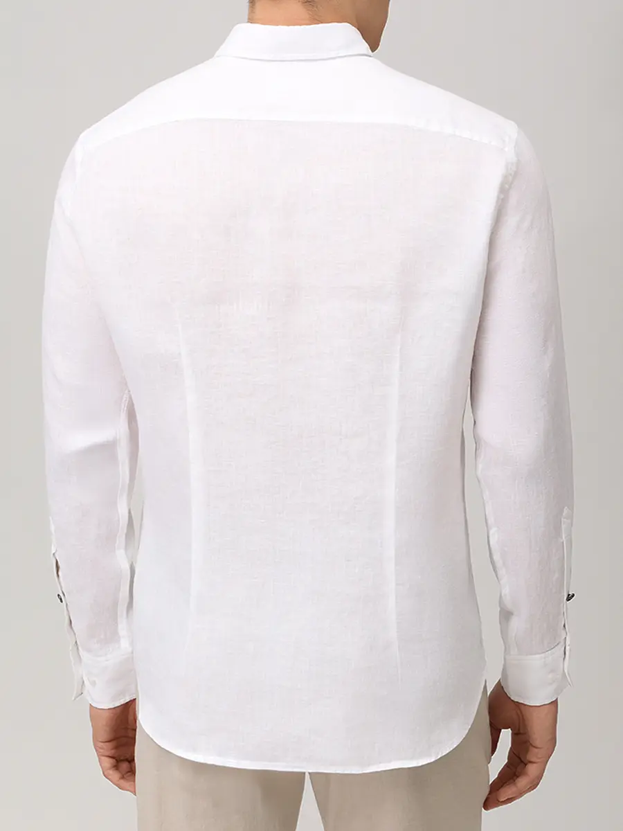 Рубашка Slim Fit льняная BOGNER TIMI 58842973/031 Белый  Фото 3
