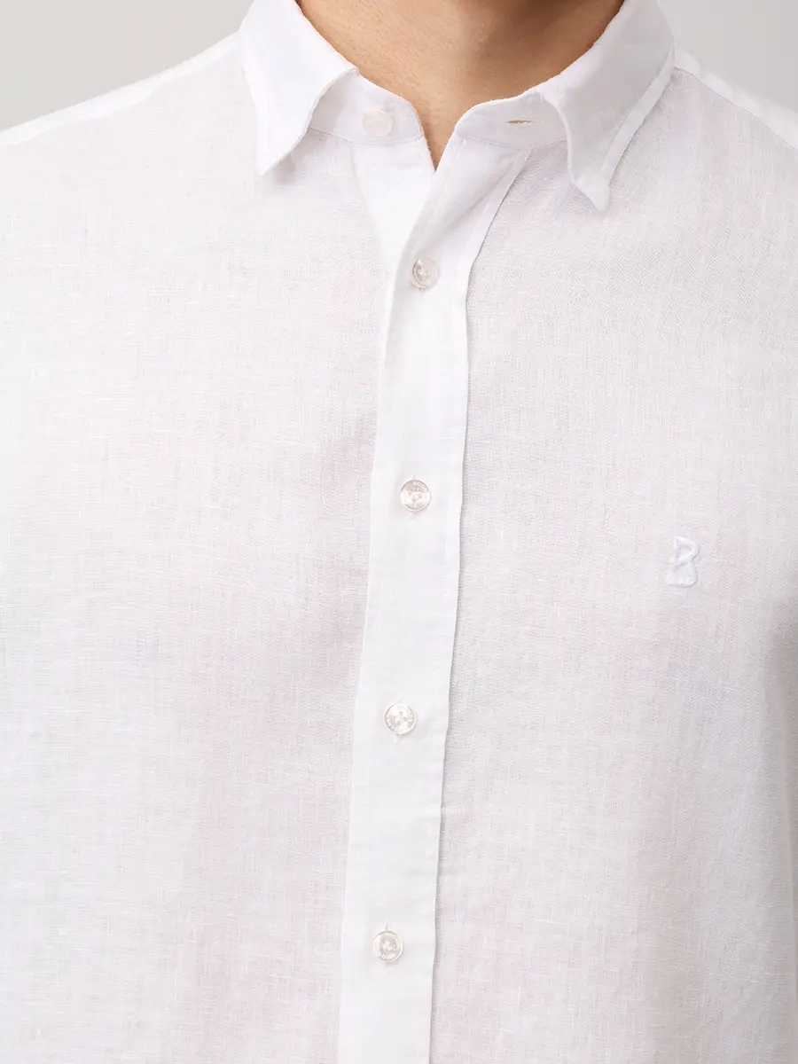 Рубашка Slim Fit льняная BOGNER TIMI 58842973/031 Белый  Фото 5