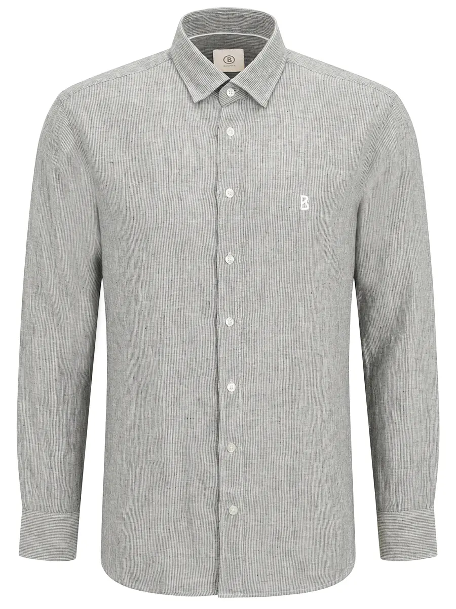 Рубашка Slim Fit льняная BOGNER 58848064 271 TIMI Серый 