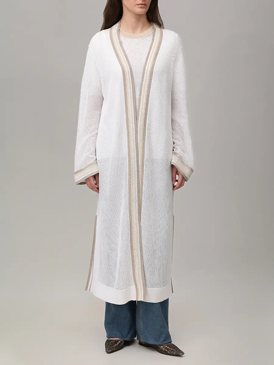 Кардиган трикотажный LORENA ANTONIAZZI P26127CM28A_2435 2180 Кремовый  Фото 4
