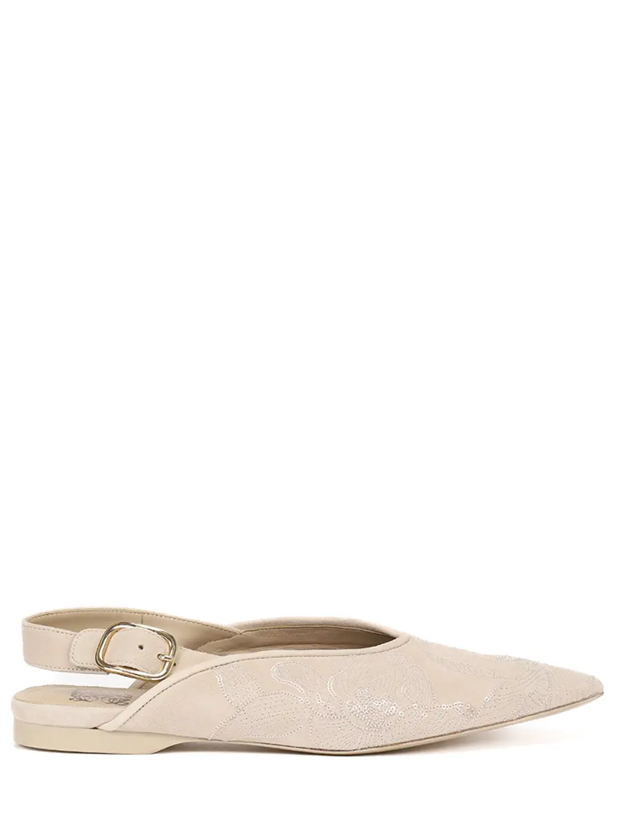 Балетки замшевые PANICALE D38SLINGBACK2 38DSHB 0270 Бежевый 