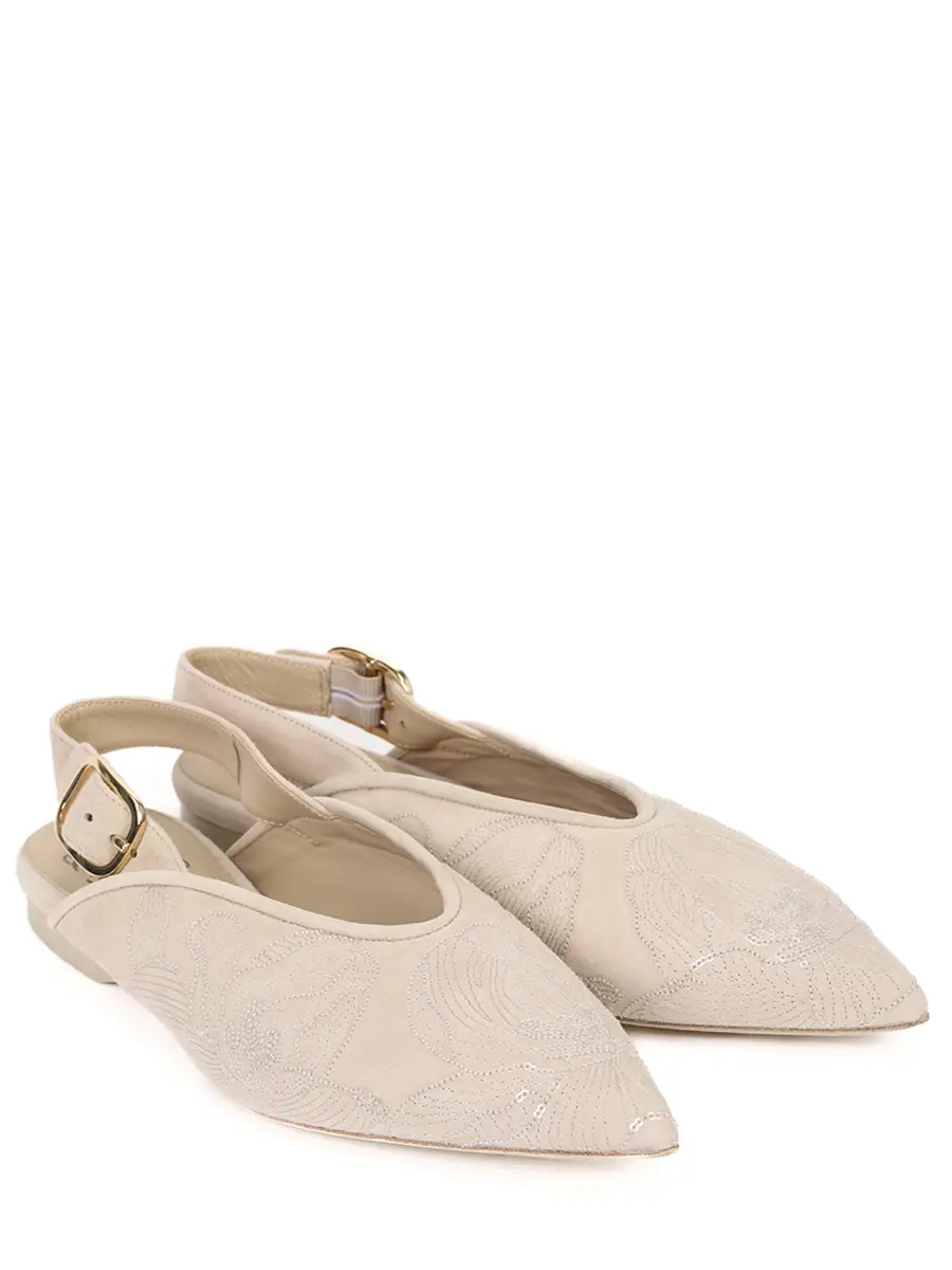 Балетки замшевые PANICALE D38SLINGBACK2 38DSHB 0270 Бежевый  Фото 2