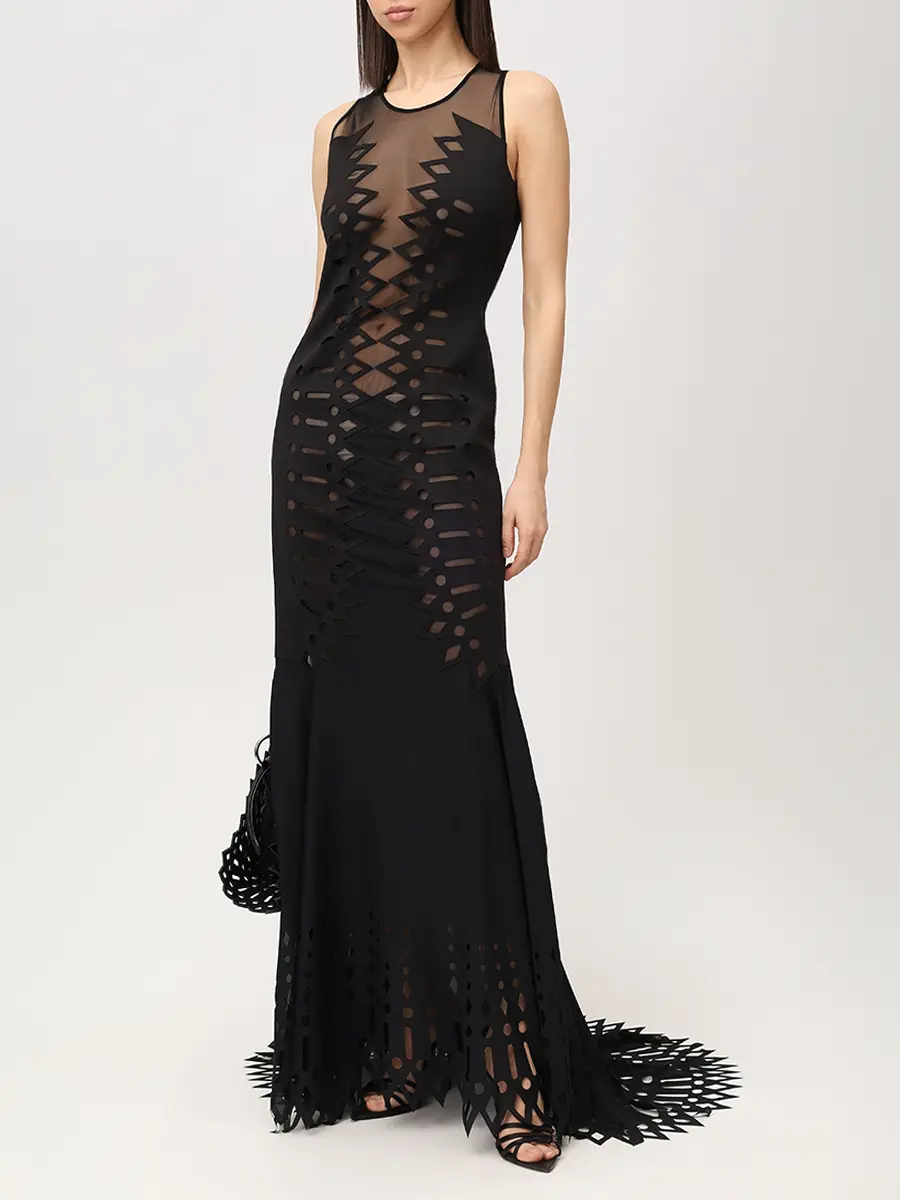Платье однотонное BLUMARINE P622A755A Черный  Фото 2