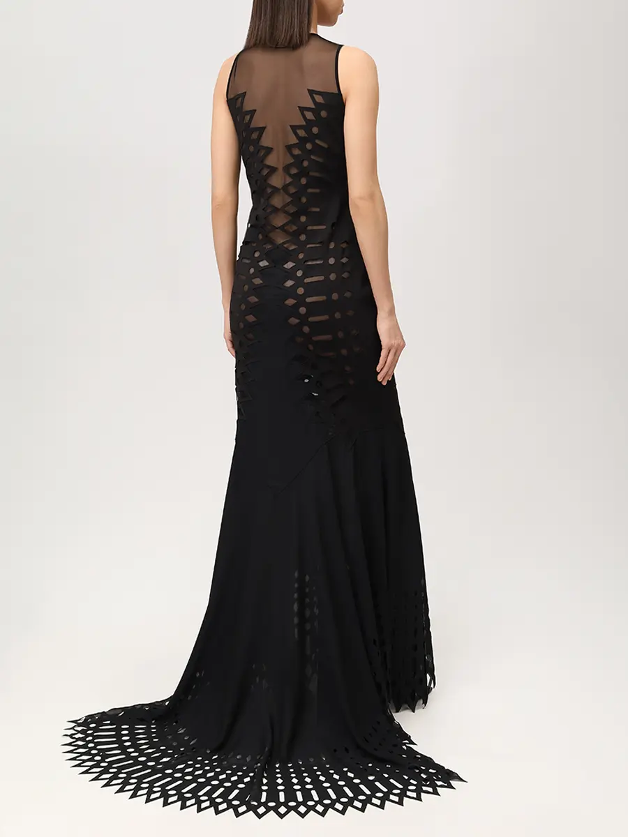 Платье однотонное BLUMARINE P622A755A Черный  Фото 3