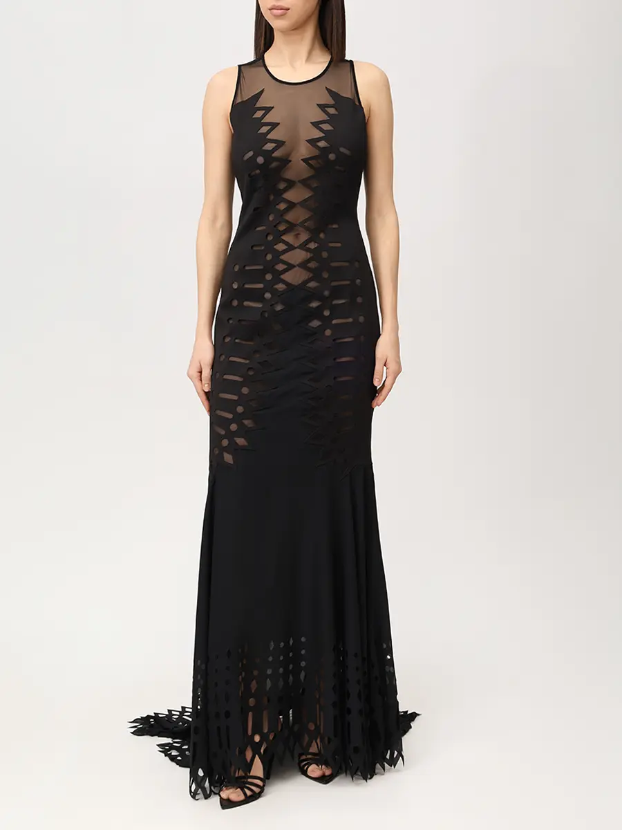 Платье однотонное BLUMARINE P622A755A Черный  Фото 4