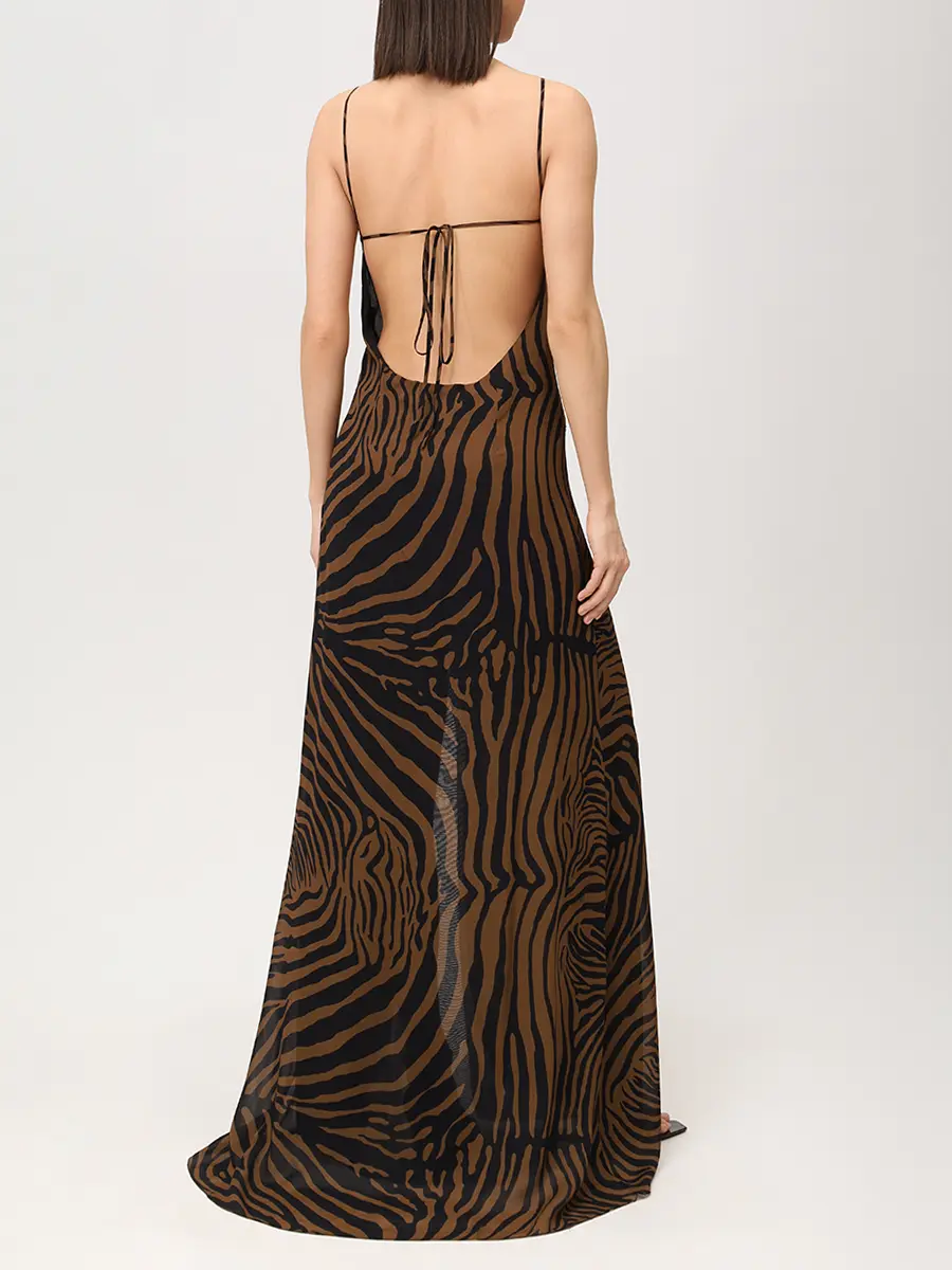 Платье из вискозы BLUMARINE P622A768A Анималистичный принт  Фото 3