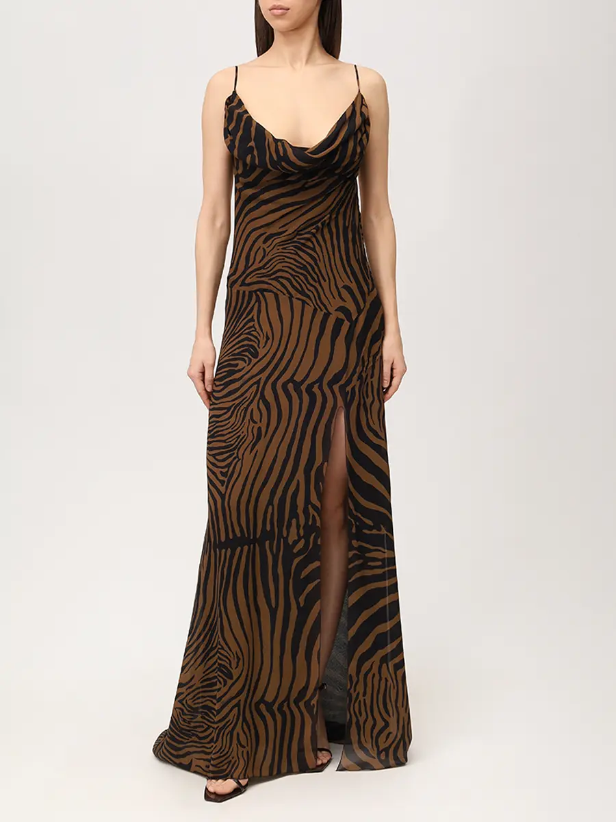 Платье из вискозы BLUMARINE P622A768A Анималистичный принт  Фото 4