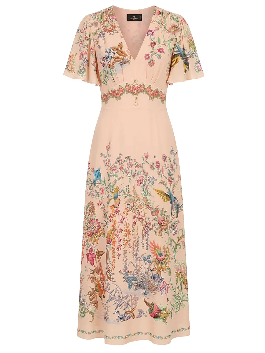 Платье из вискозы ETRO WRHA0560 99SP4J9 X0872 Цветочный принт 