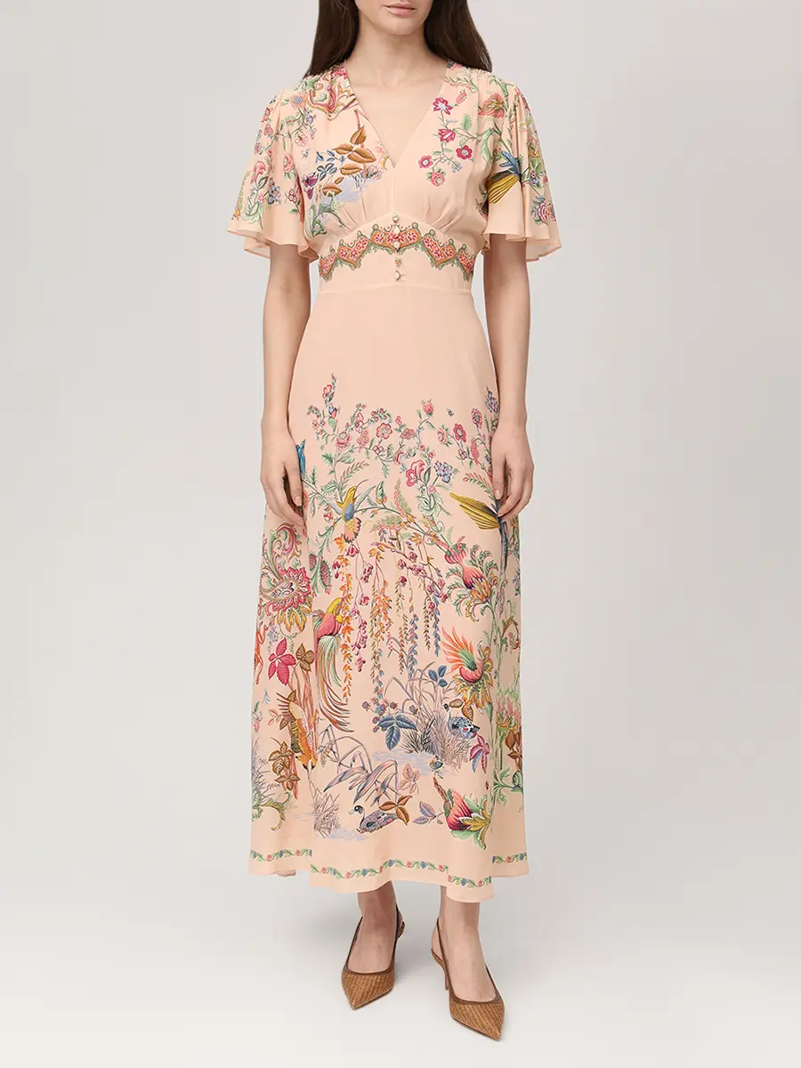 Платье из вискозы ETRO WRHA0560 99SP4J9 X0872 Цветочный принт  Фото 4