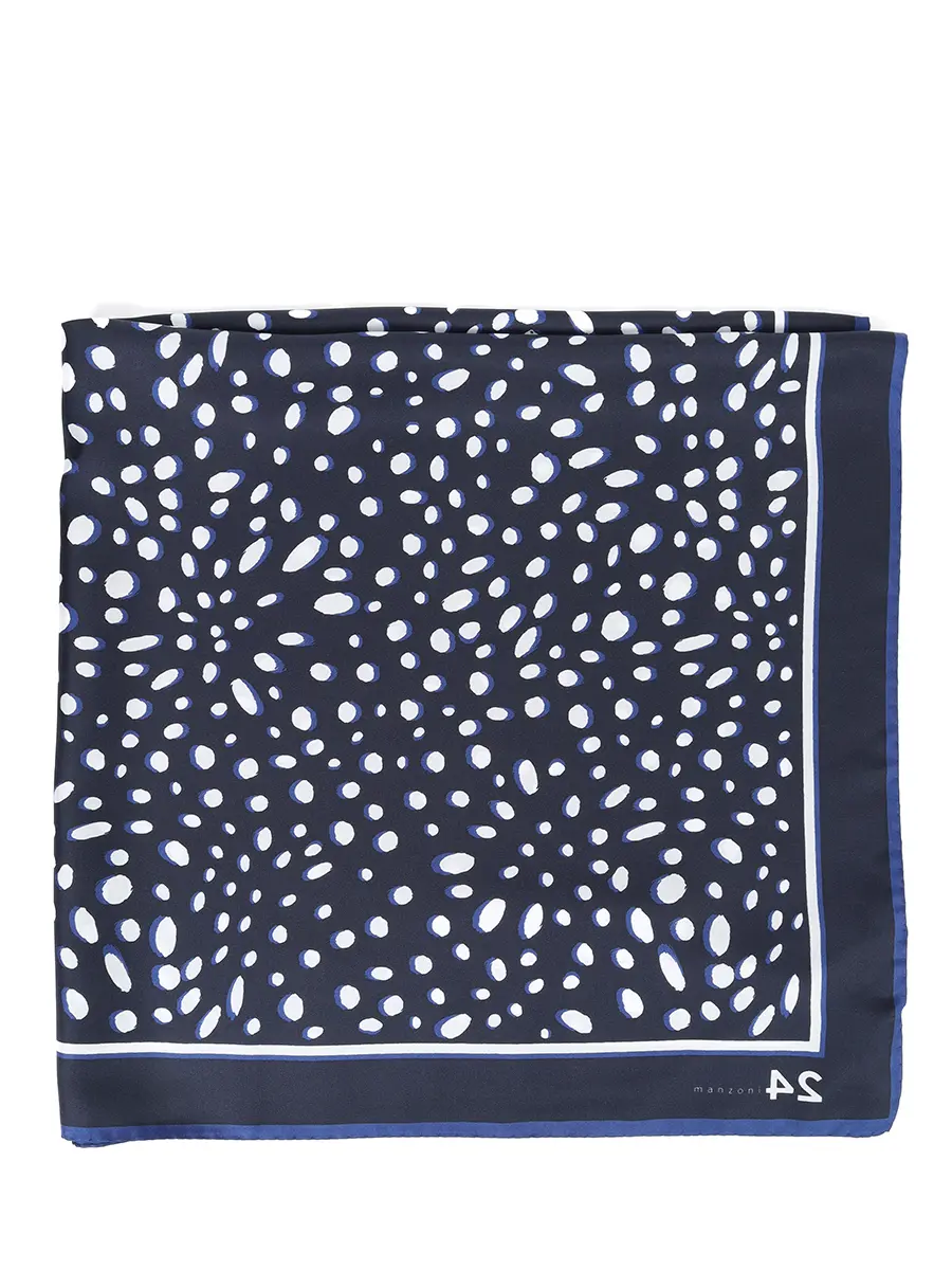 Платок шелковый MANZONI 24 26PMFOULARD-SEBST Синий  Фото 3