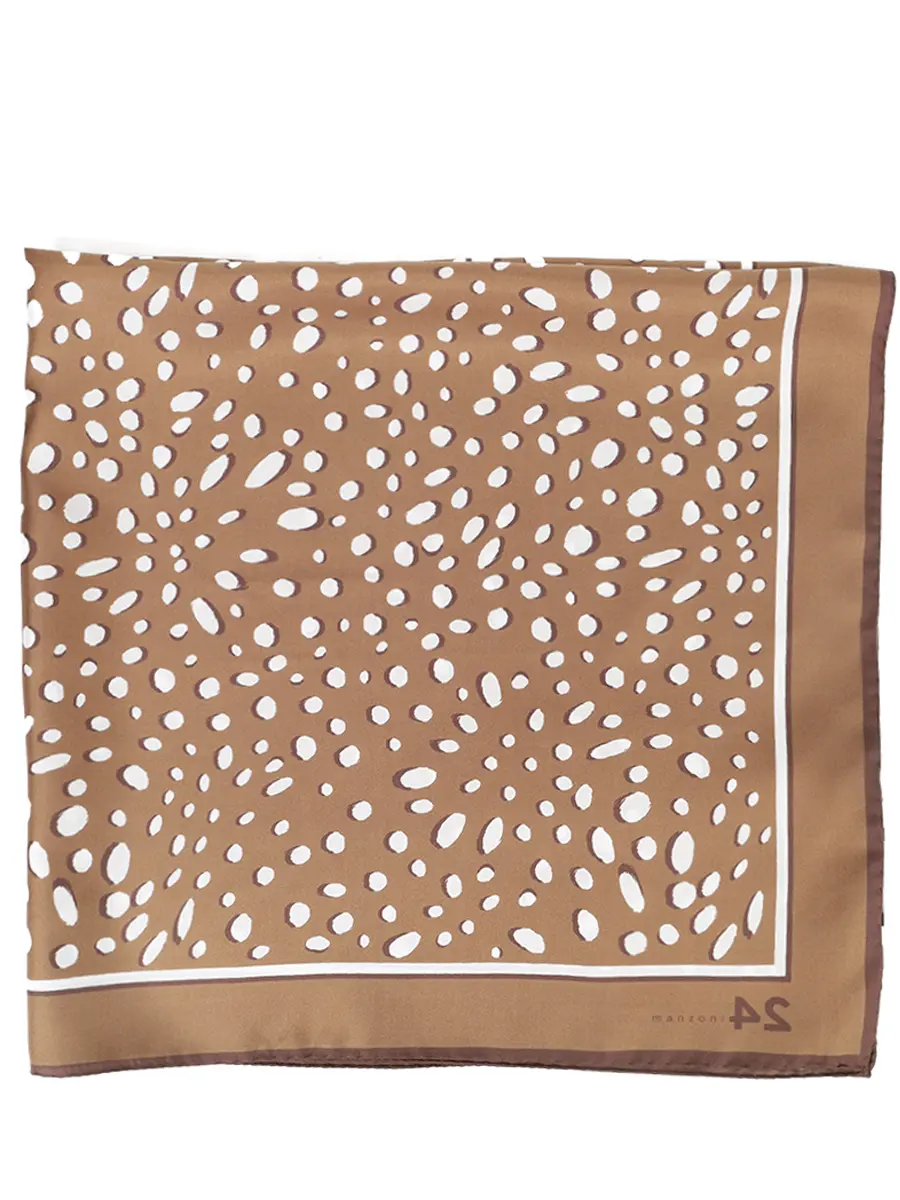 Платок шелковый MANZONI 24 26PMFOULARD-SEBST Коричневый  Фото 3