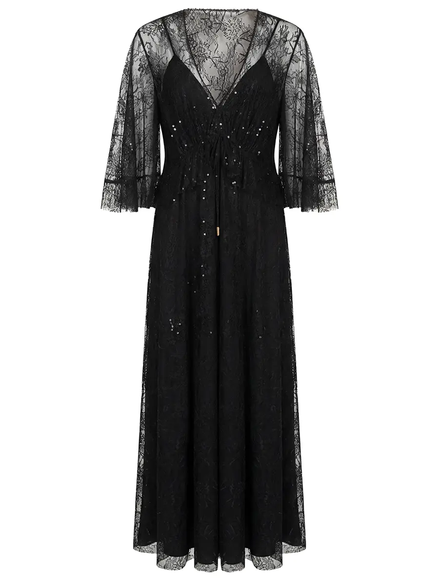 Платье кружевное ALBERTA FERRETTI 261U_0406-1620 1555 Черный 