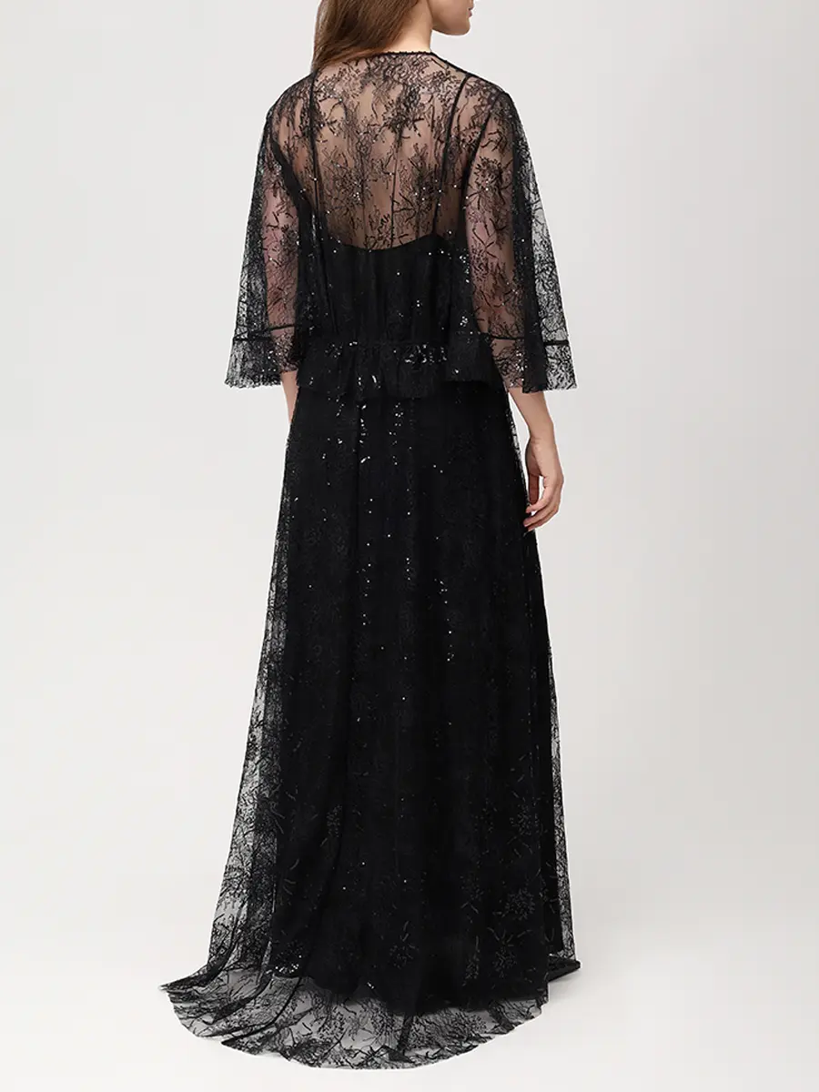 Платье кружевное ALBERTA FERRETTI 261U_0406-1620 1555 Черный  Фото 3