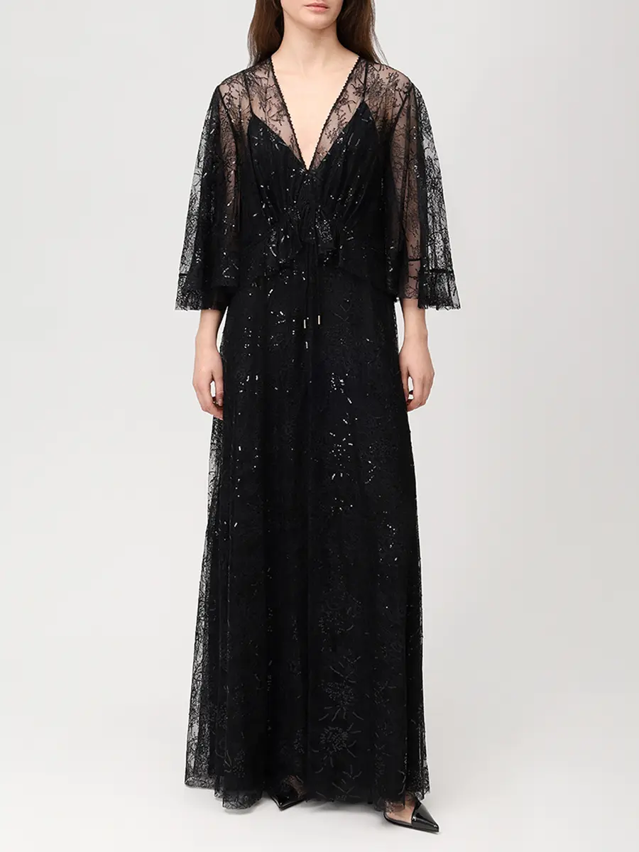 Платье кружевное ALBERTA FERRETTI 261U_0406-1620 1555 Черный  Фото 4